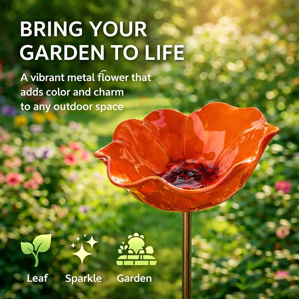 🌸Kézzel készített fém virágkert-támasz🐦