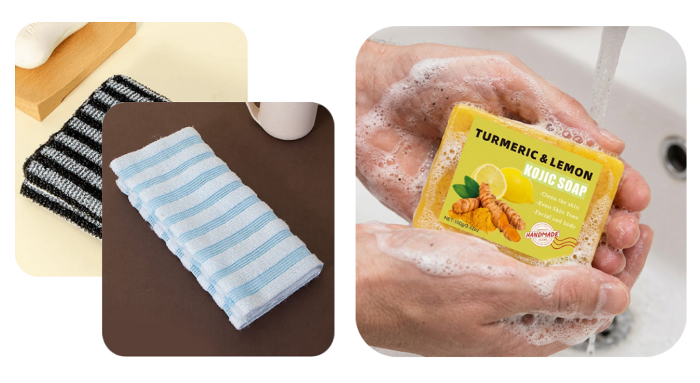🧼💦1+1 INGYEN: Antibakteriális hámlasztó fürdőlepedő 🚿