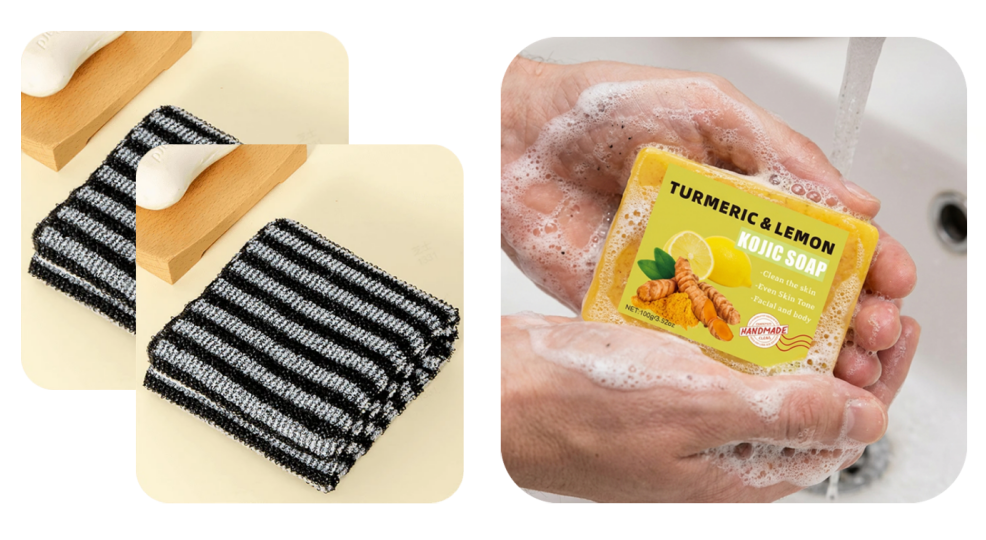 🧼💦1+1 INGYEN: Antibakteriális hámlasztó fürdőlepedő 🚿