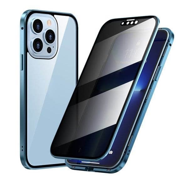 ✨ Magnetska maskica za iPhone s zatamnjenim staklom i metalnim okvirom 📱🔒