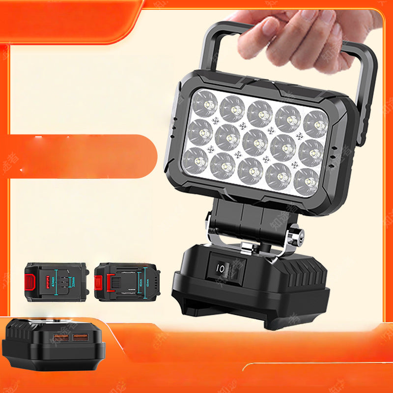 💡LED radno svjetlo koje se može rotirati za 180° - s funkcijom dvostrukog USB punjača🔋 - izdržljivo i bežično - univerzalna kompatibilnost s baterijama - za garažu, gradilište i kampiranje