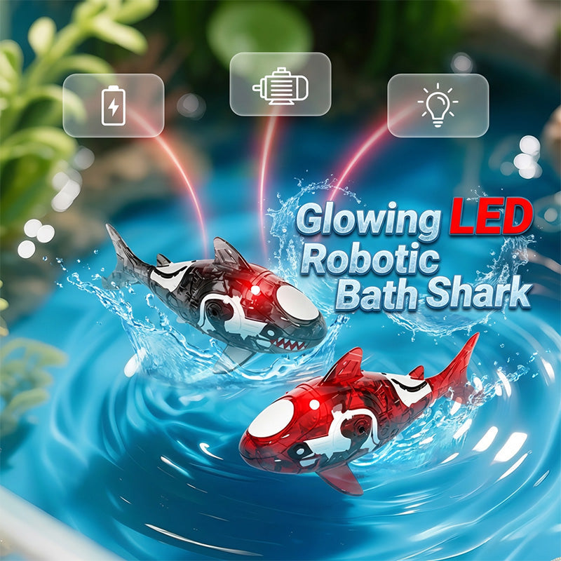 🦈 LED igračka za kupanje u obliku morskog psa s realističnim repom