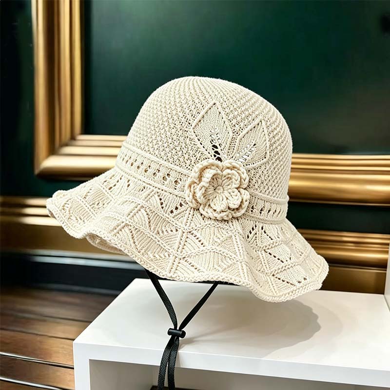 💐🧶Ženski ribarski šešir s cvjetnim uzorkom – heklani, lagani, zaštita od sunca